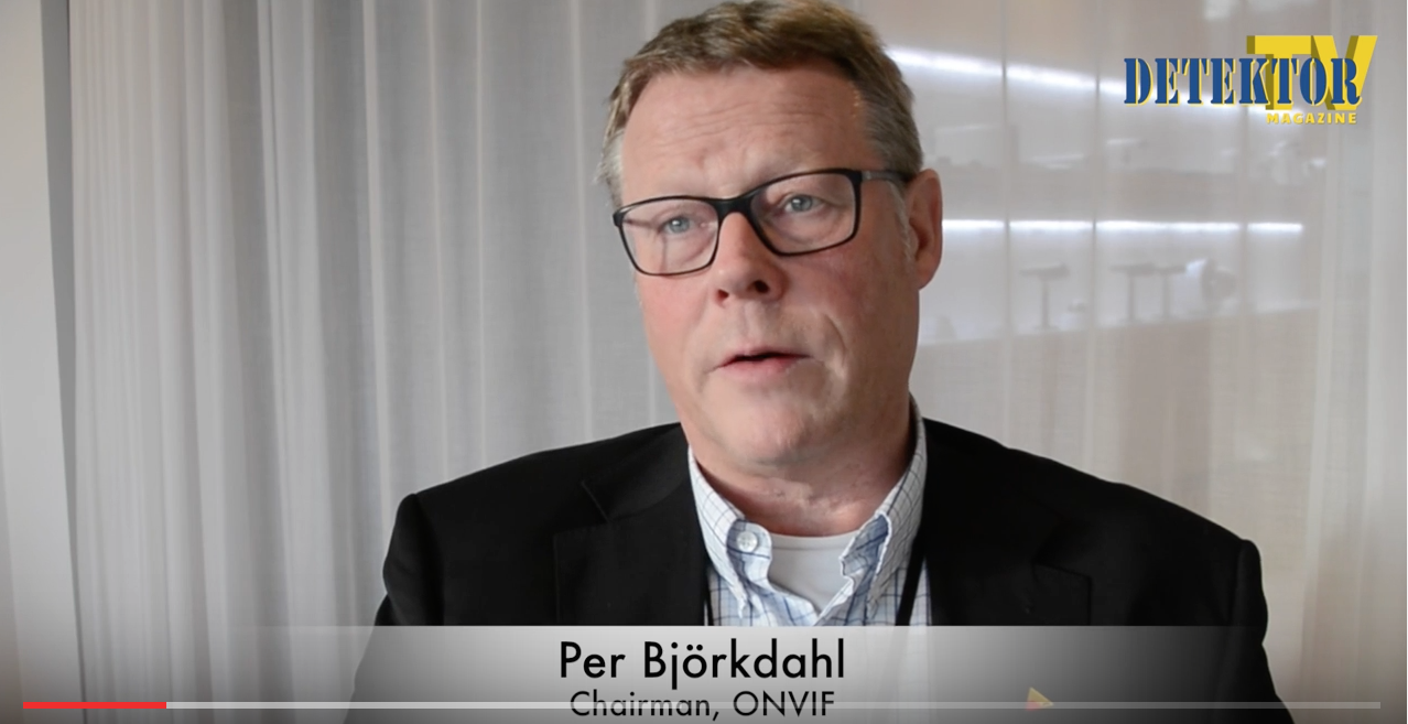 Per Björkdahl, ordförande för ONVIF, intervjuas av Detektor TV Magazine. Per Björkdahl, ordförande för ONVIF, intervjuas av Detektor TV Magazine.
